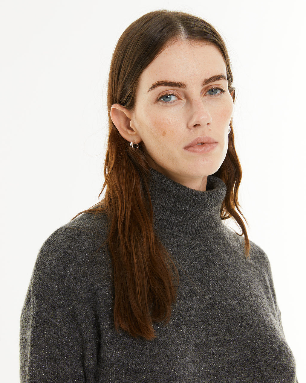 Jersey cuello alto con lurex